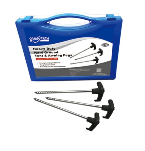 Heavy Duty Hard Ground Tent & Awning Pegs (14pcs)